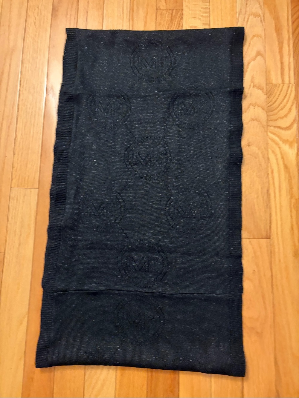 Michael Kors Black Logo Knit Scarf
